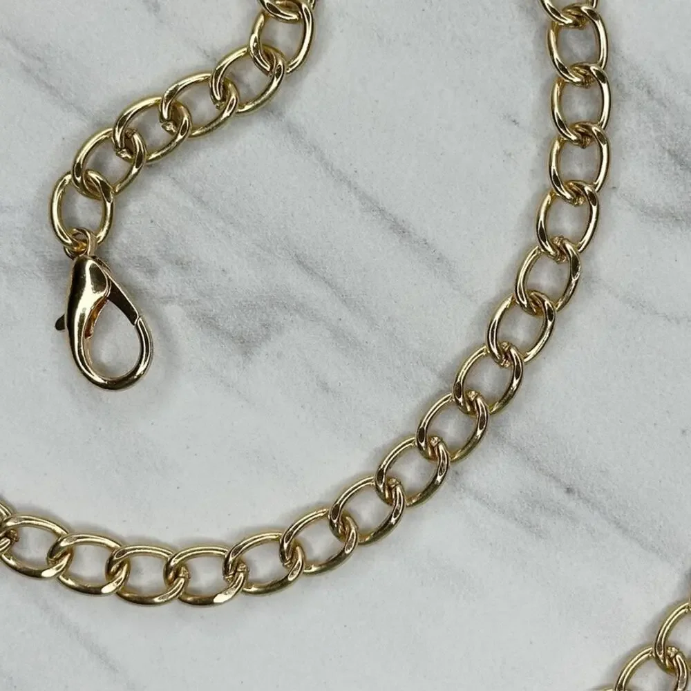 Gold Tone Chain Purse Strap 46" Crossbody Bag Replacement ✨ - Picture 10 of 11